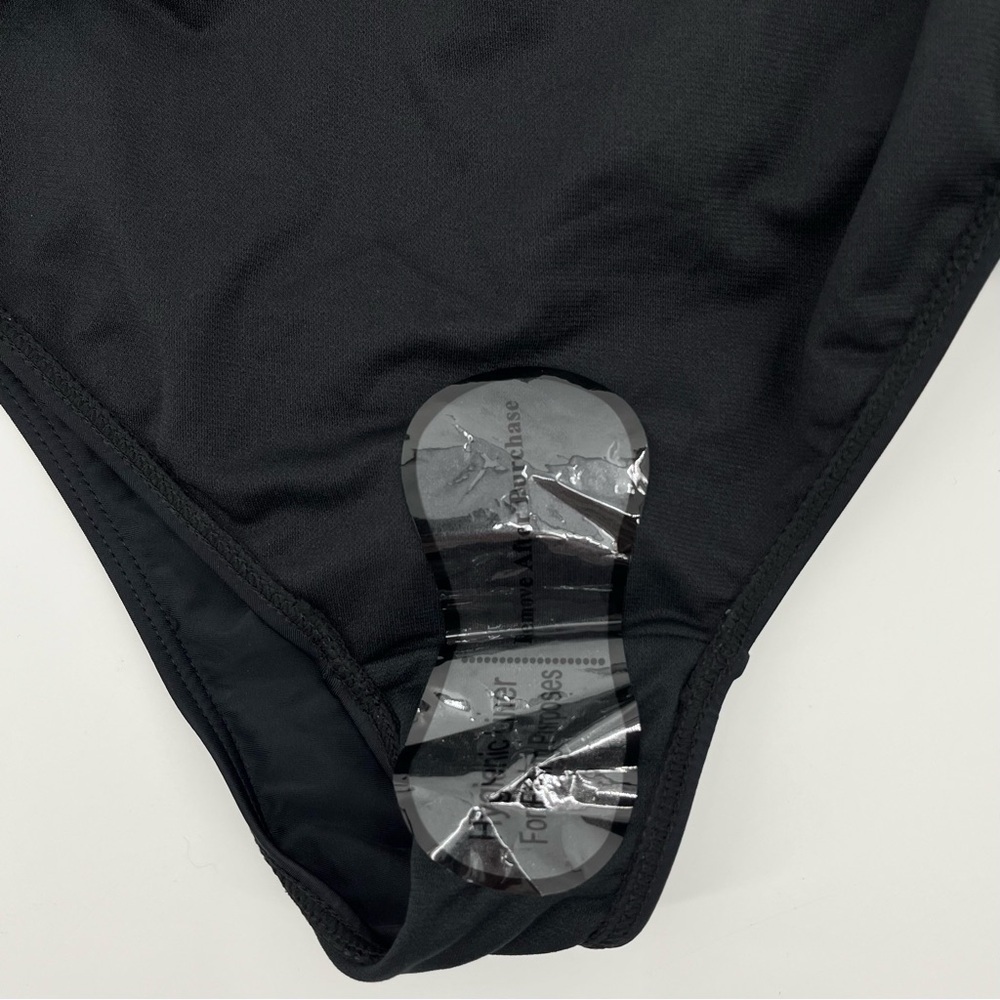 NWT Nicole Miller Black Bandeau Swim Dress w/Shirring Bathing Suit Swimsuit - Picture 10 of 14